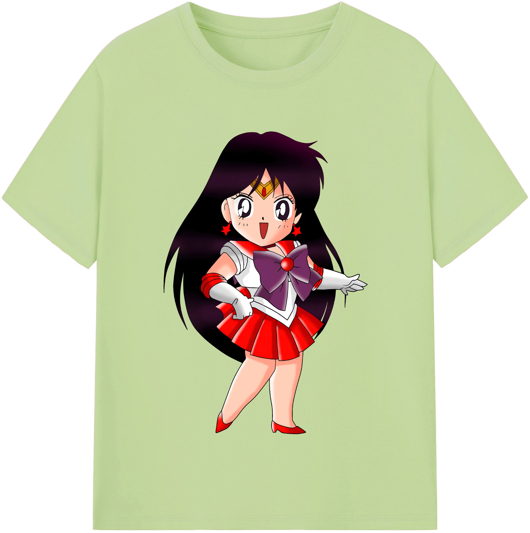 （画像用） 美少女戦士セーラームーン 火野レイ ひの レイ Sailor Moon Hino Rei （セーラーマーズ,Sailor Mars） 綿100％半袖Tシャツ（フロントプリント）